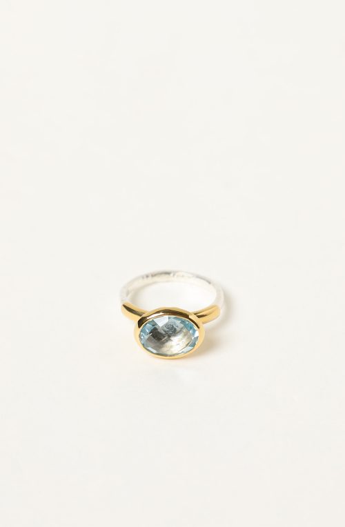 Anello bicolor con topazio