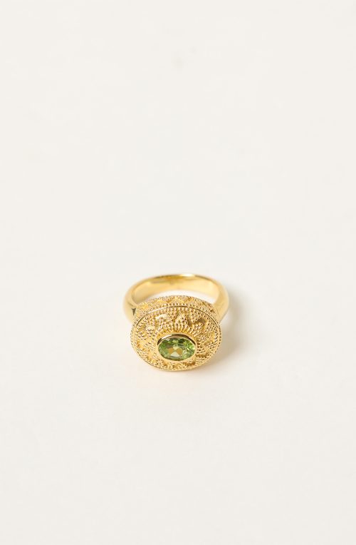 Anello microgranulato con peridot